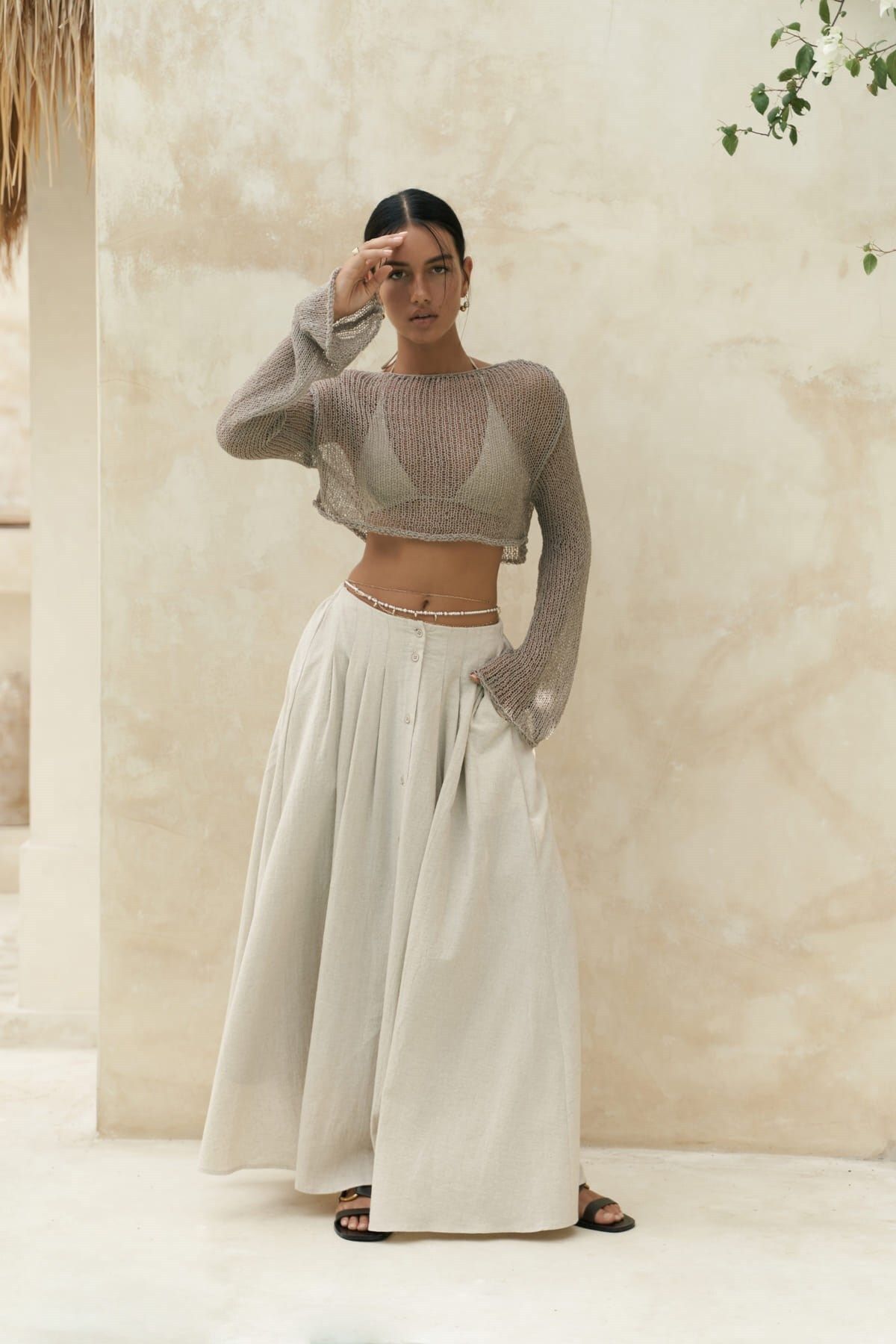 Daisy Vizon İnce Triko Crop | Mai