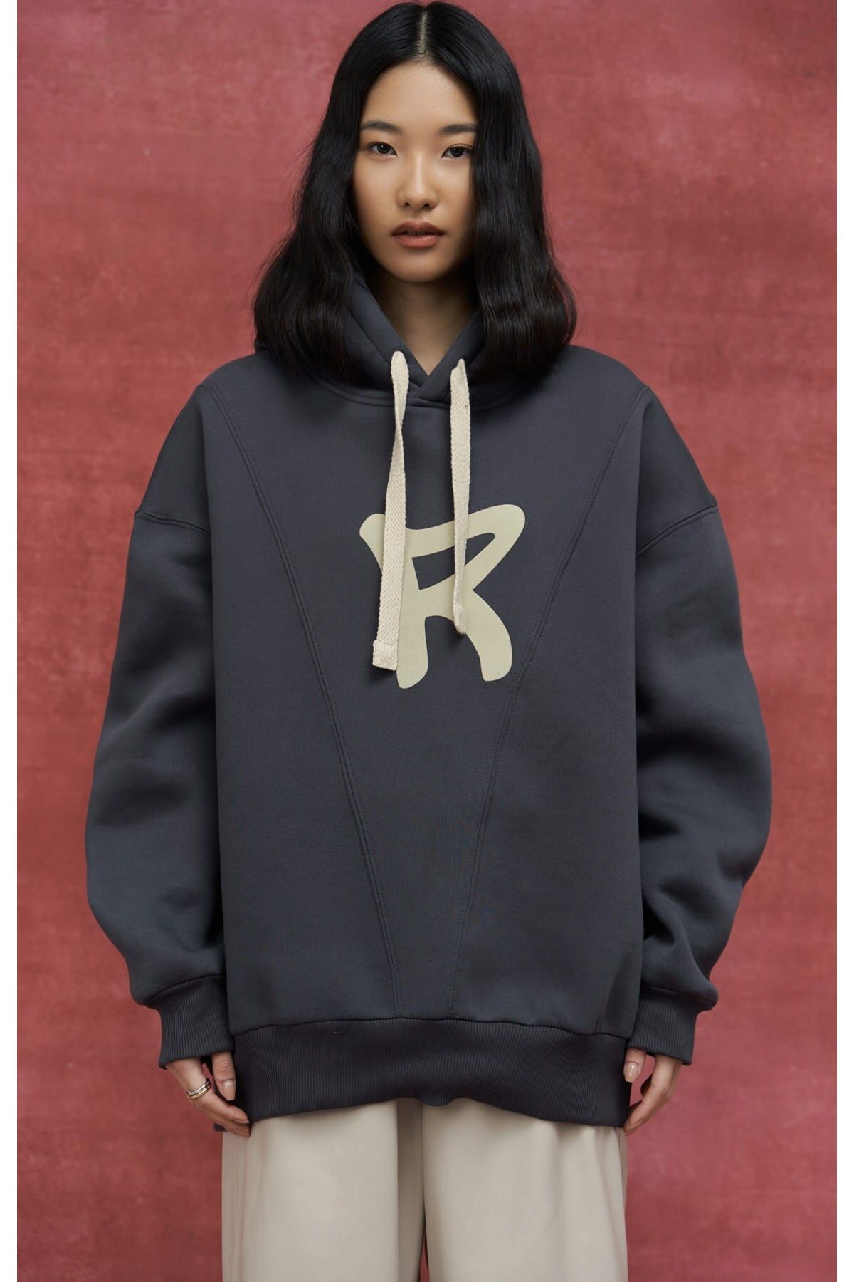 Sawyer Antrasit Oversize Hoodie Sweatshirt | Mai