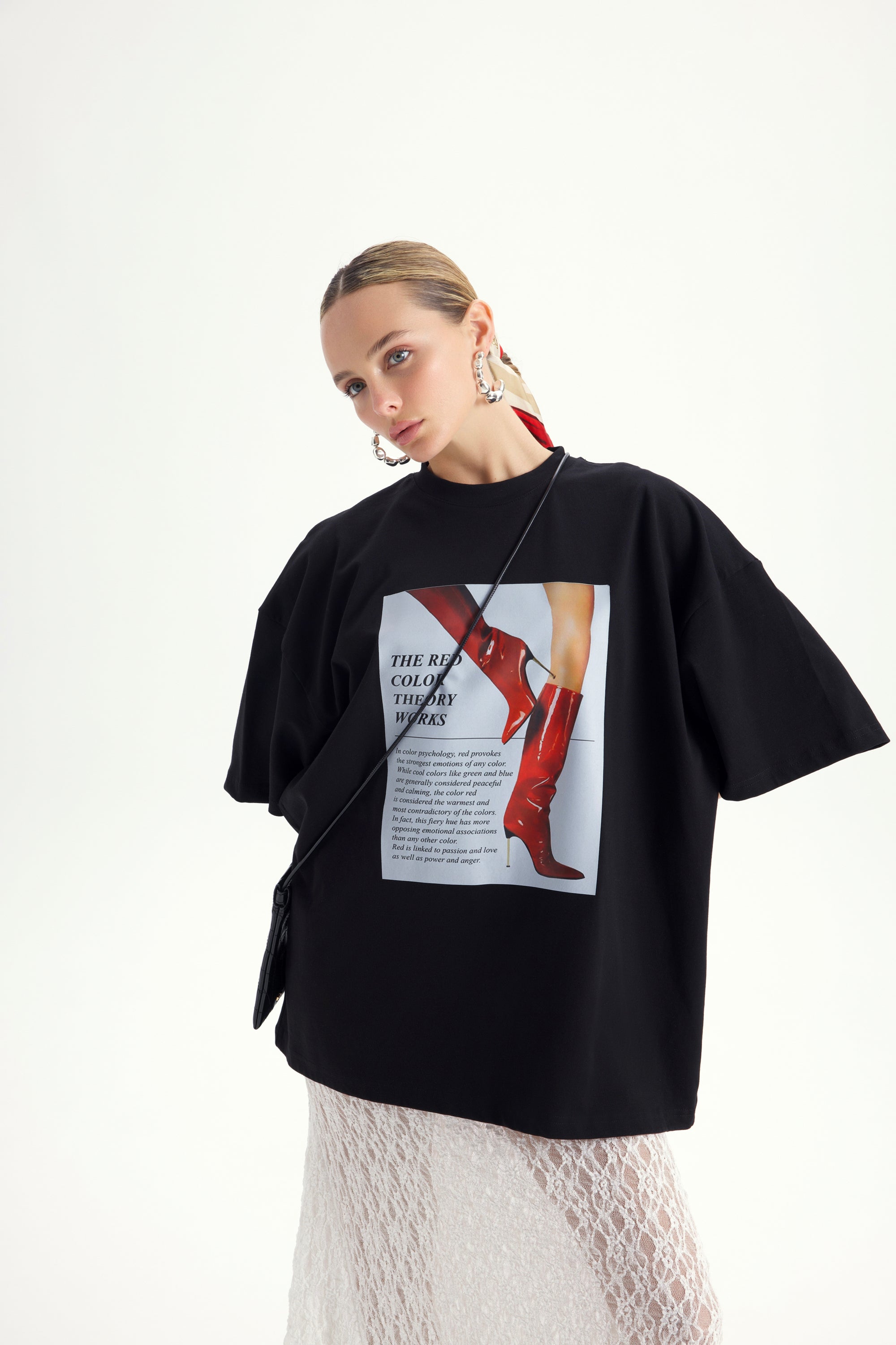 Theory XL Tシャツ 黒 Theory Oversize Siyah T-Shirt | Mai