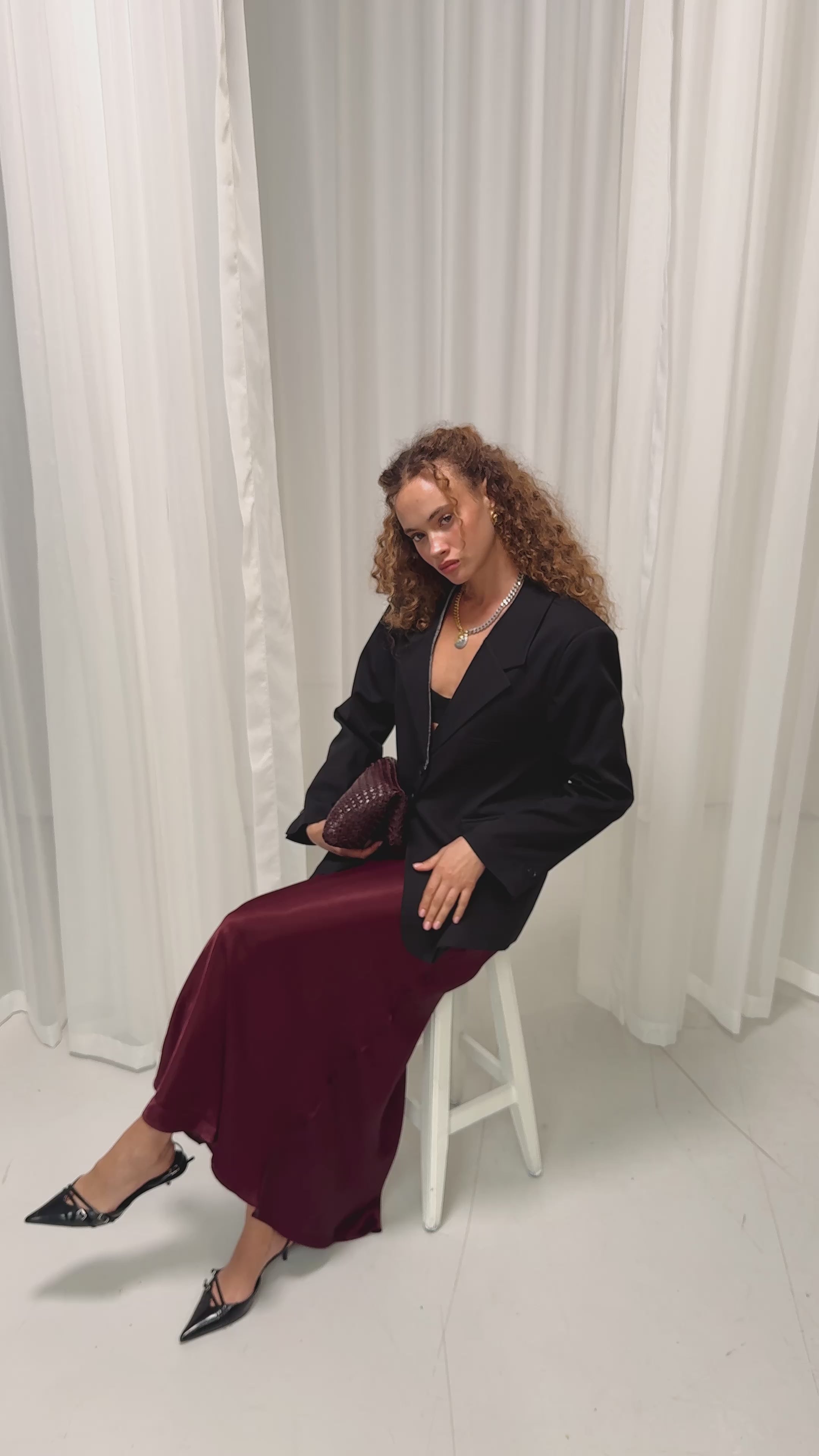 Volda Yaka Detay Siyah Blazer