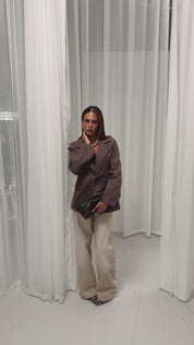 Anisah Belden Oturmalı Kahve Blazer