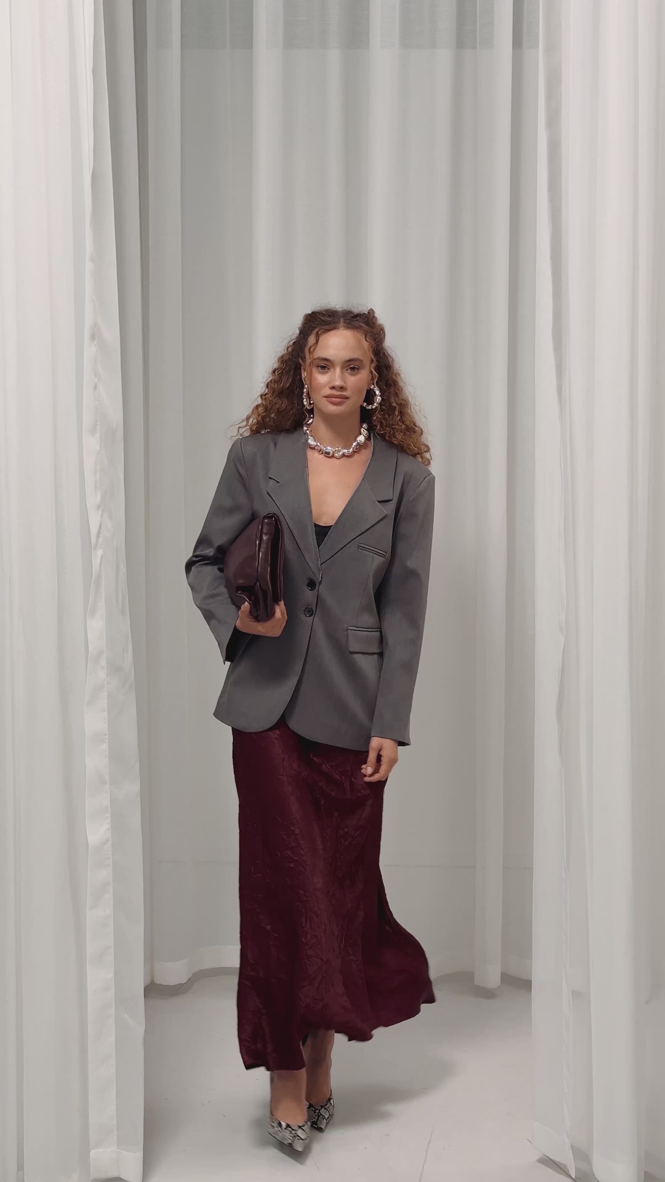 Volda Yaka Detay Antrasit Blazer