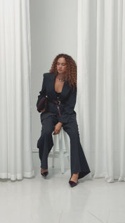 Jessical Çizgili Antrasit Pantolon